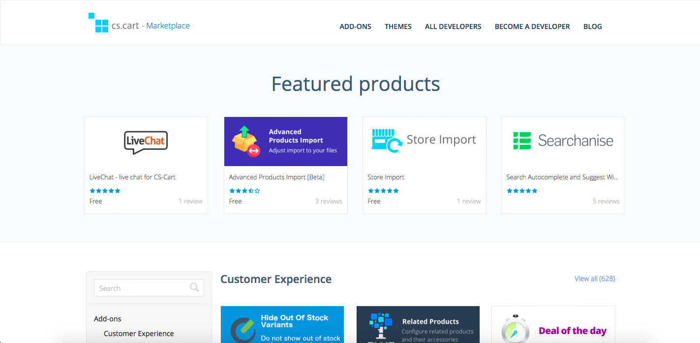 marketplace website features