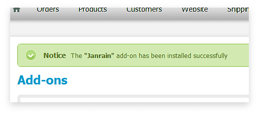 Janrain Add-on Installation Notice