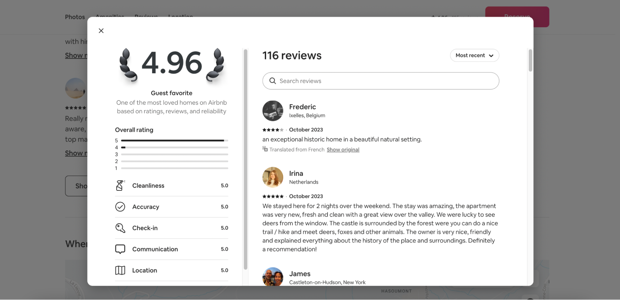 Rating and review system on Airbnb